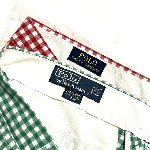 Polo Ralph Lauren Mens 9” Classic Fit Gingham Chino Shorts 33 Royal/white - Picture 1 of 9